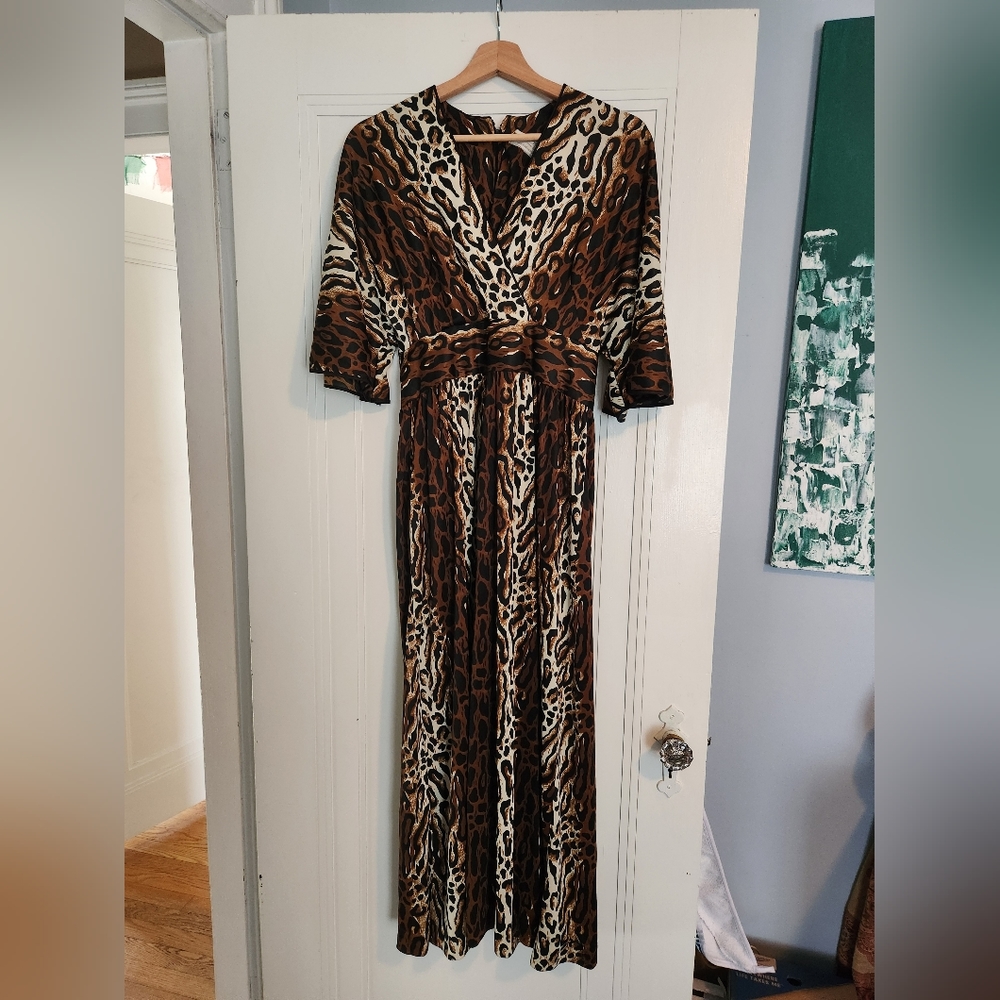 Vintage Cheetah print silk dress